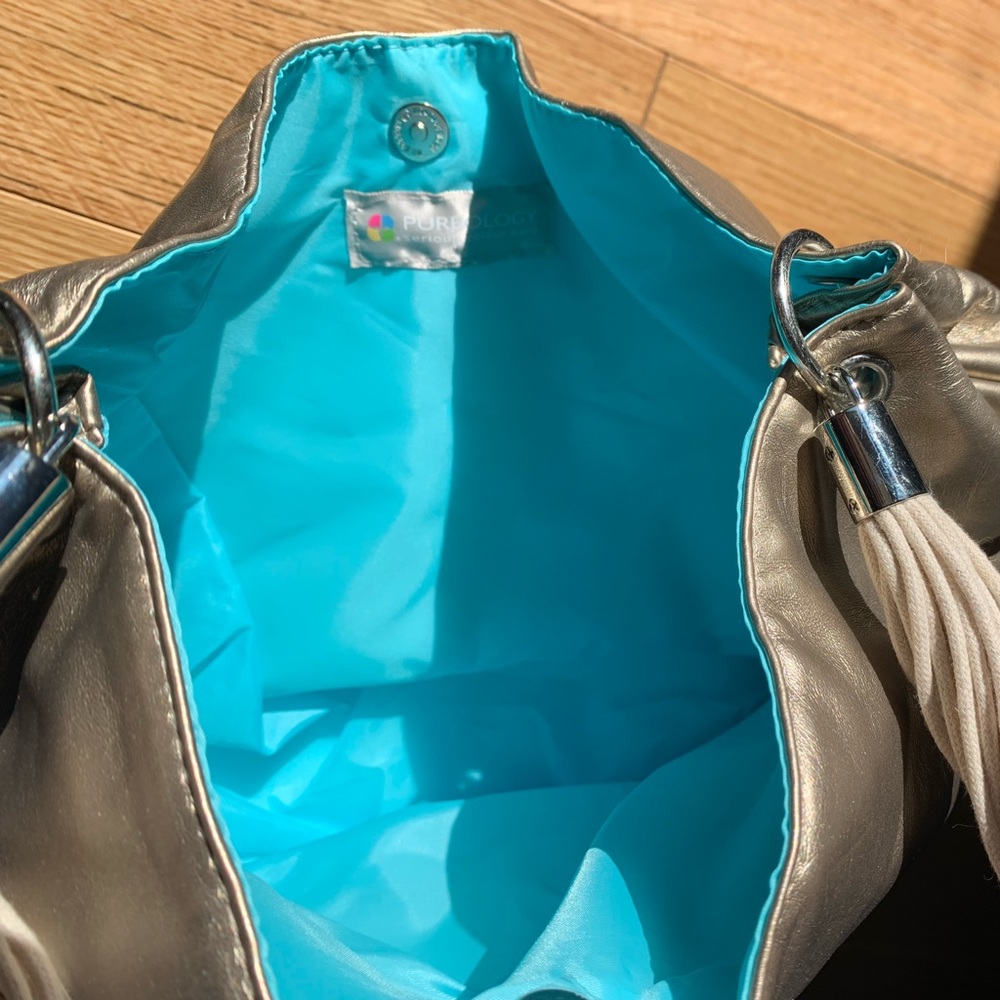 Pureology Gold Metallic Tote Bag / Purse / Hobo bag NWOT - Picture 4 of 5